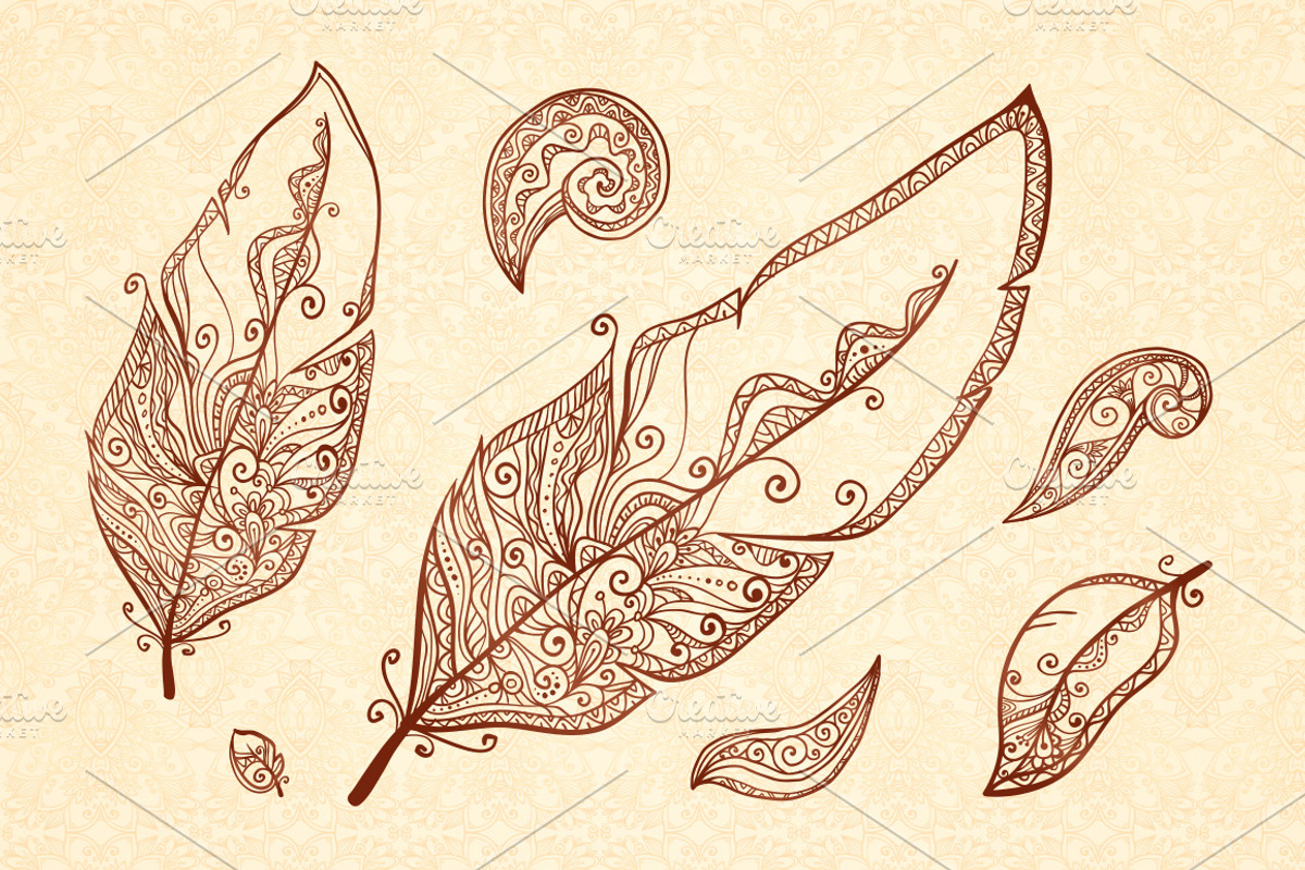 20 henna design vector elements, an Object Graphic by Art of Sun (Photo 3 of 4)