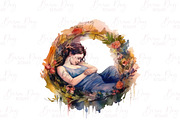 Watercolor Pregnant Women Clipart, a Person Illustration by BusyDaydesign (Thumbnail 7 of 8)