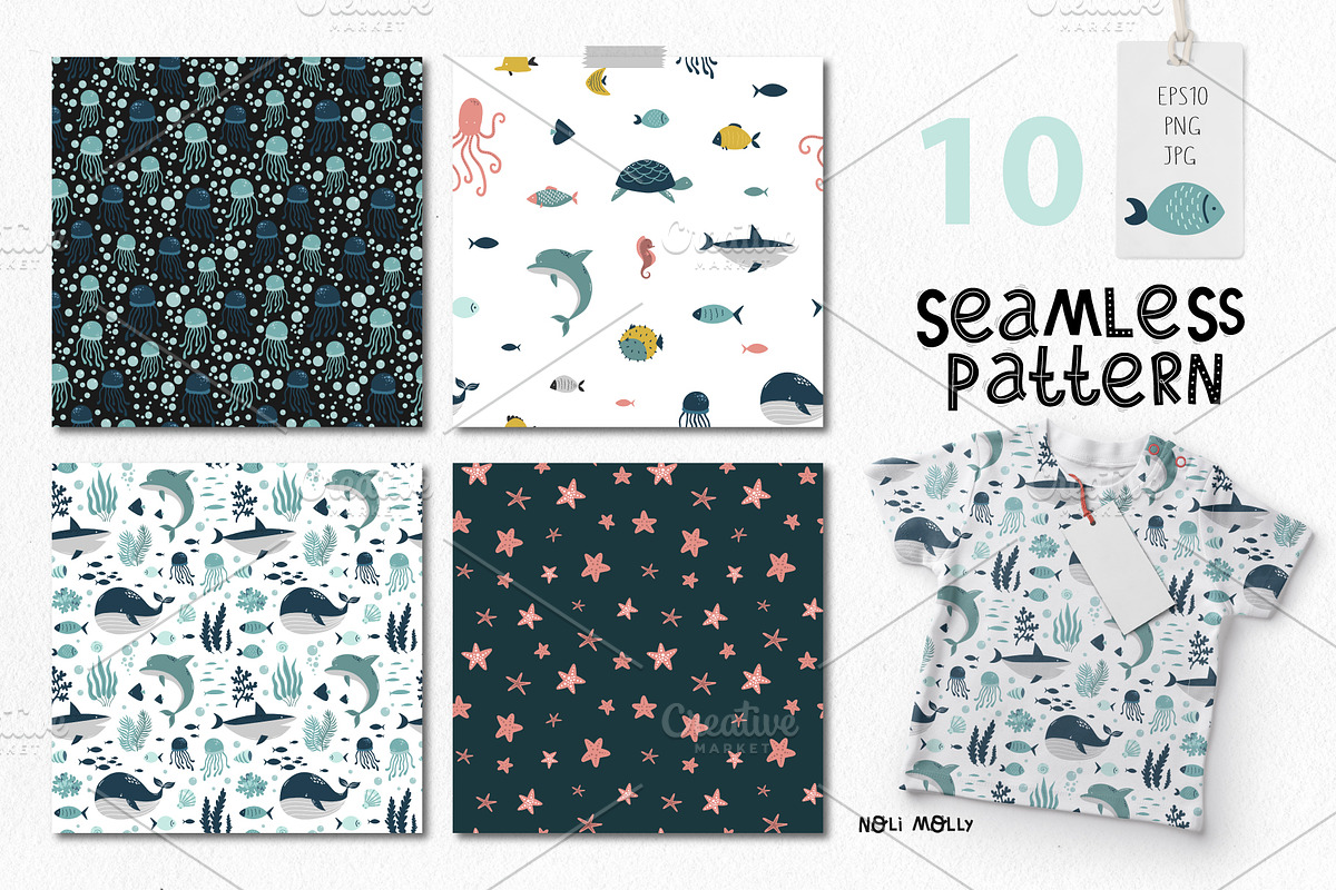 Cute animals. Underwater World, a Background Graphic by Noli Molly Store (Photo 3 of 12)