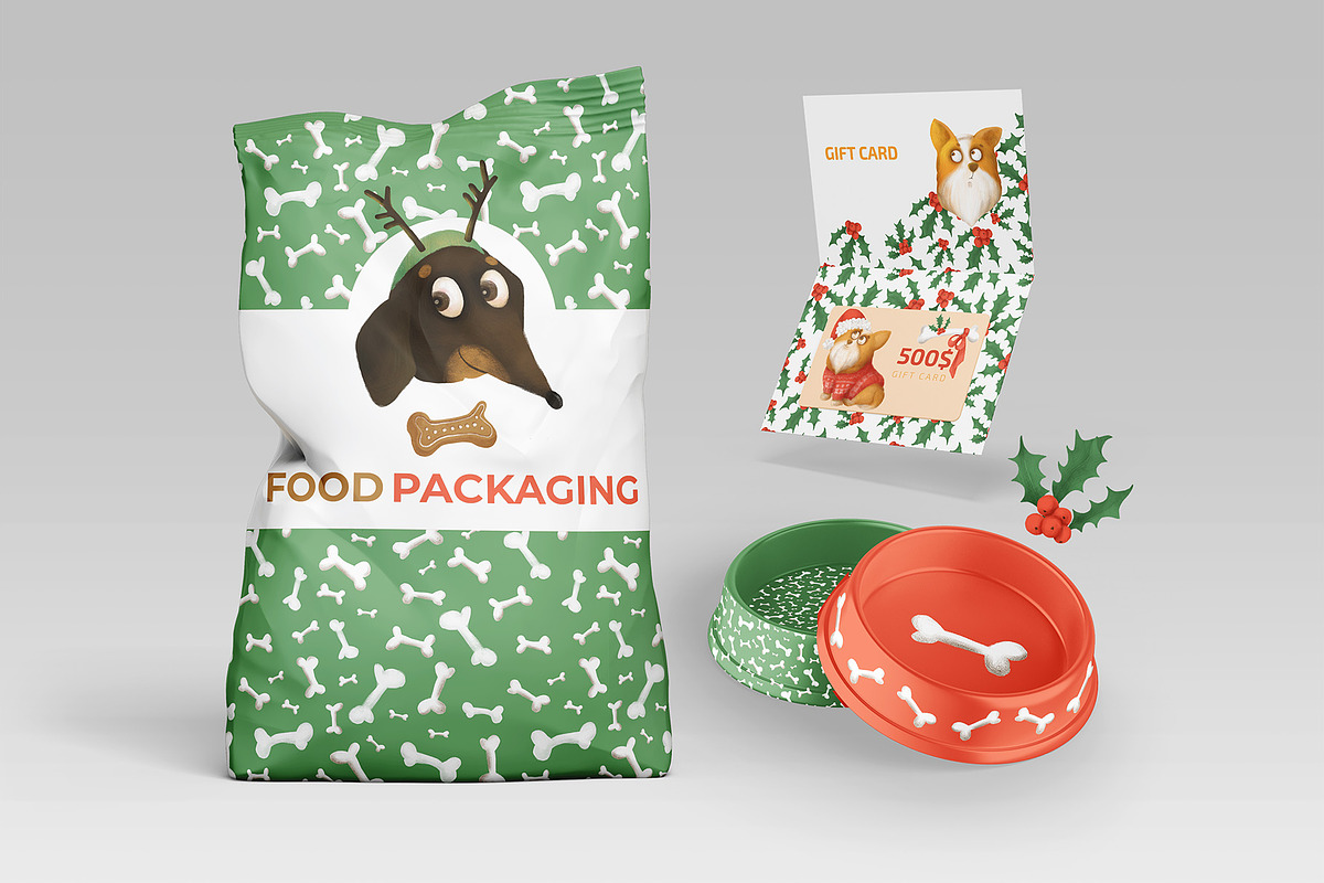Christmas Puppies, a Seasonal Illustration by YuNa (Photo 8 of 11)