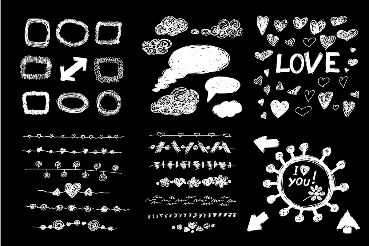 Hand drawn grunge shapes, an Object Graphic by Marya Deneko (Photo 3 of 4)