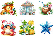 Summer Beach Sublimation Clipart, a Seasonal Illustration by DreamArtGraphic (Thumbnail 4 of 4)