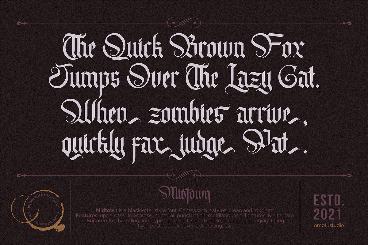 Midtown, a Blackletter Font by Omotu Studio (Photo 8 of 12)