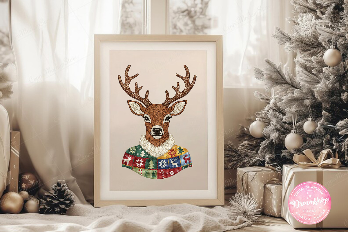 Rustic Reindeer PNG Christmas, an Illustration by CreationArt (Photo 4 of 4)