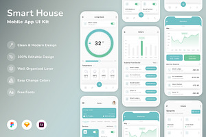 Smart House Mobile App UI Kit, an UI Kit Template by Betush