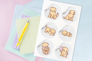 Cute Golden Retriever Stamp Brushes