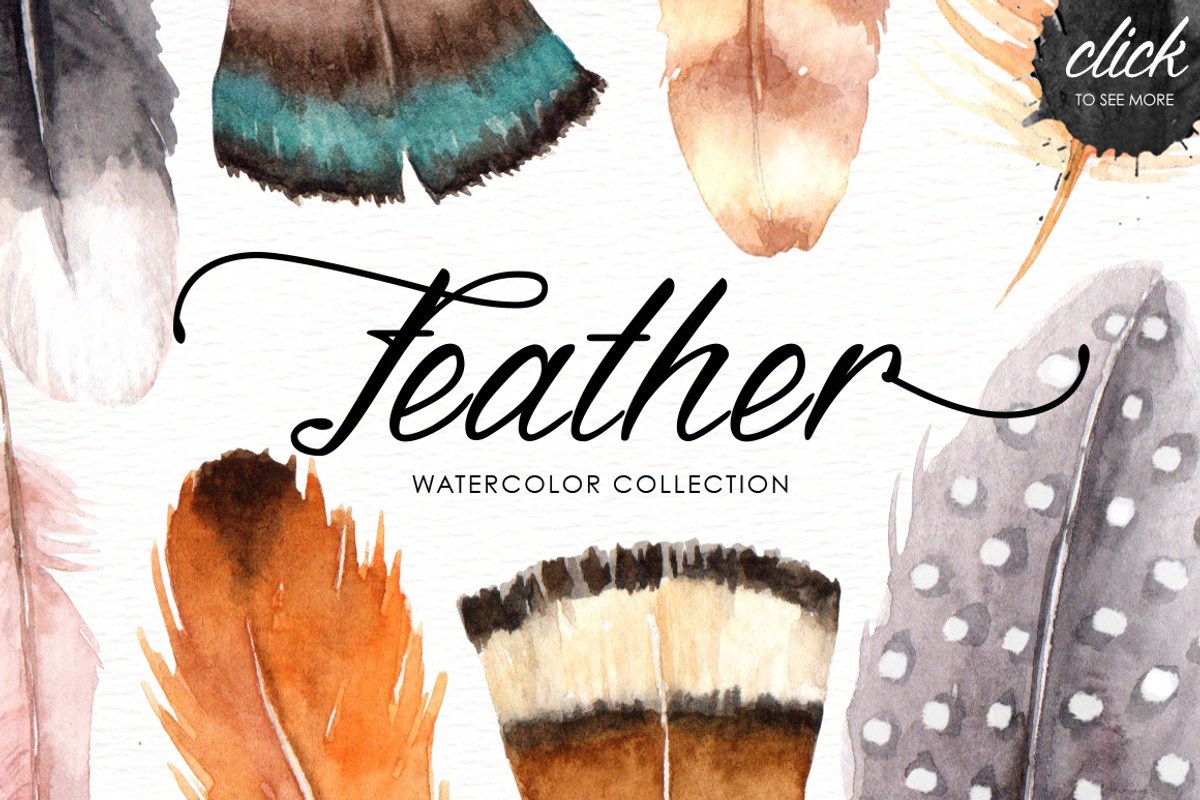 Feather Watercolor Collection, an Illustration by everysunsun (Photo 3 of 6)