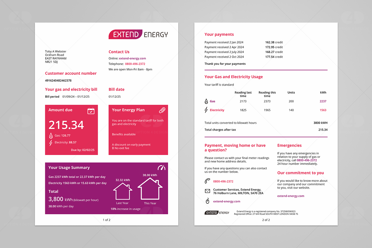 Gas and Electricity Energy Bill, a Templates & Theme by Option 4 Design (Photo 3 of 5)
