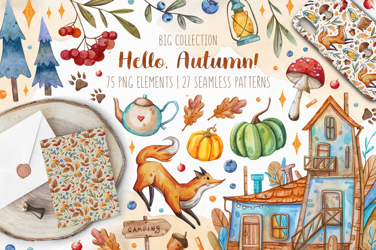Autumn collection | 102 elements, an Animal Illustration by Aquarellka (Photo 1 of 8)
