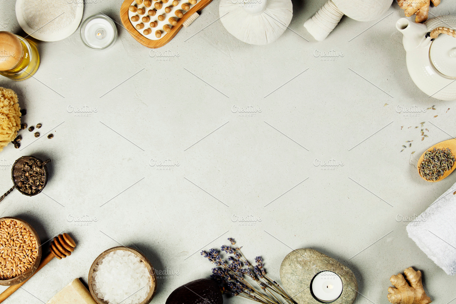 Spa settings stock photo containing alternative and aroma, a Health & Medical Photo by Natalia Klenova's Shop
