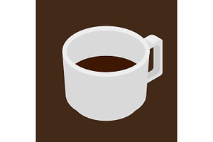 Espresso Coffee Cup Vector Isometric Icon