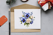 Blue Pansy Wedding Flower Clipart, an Illustration by RobertsArt (Thumbnail 3 of 7)