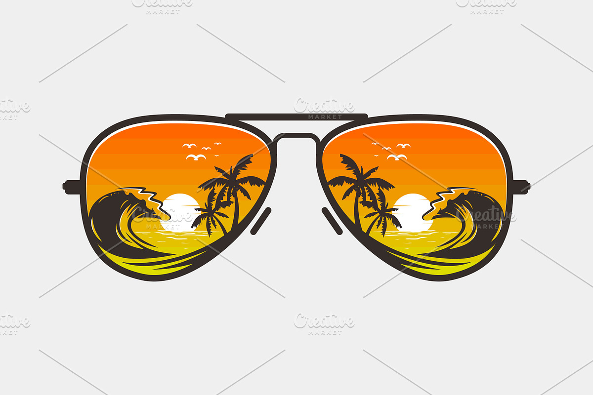 beach glasses logo design, a Seasonal Illustration by idealistudio
