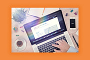 MacBook Top View Responsive Mockups, a Books & Magazine Mockup by Mockups & Illustrations (Thumbnail 5 of 9)