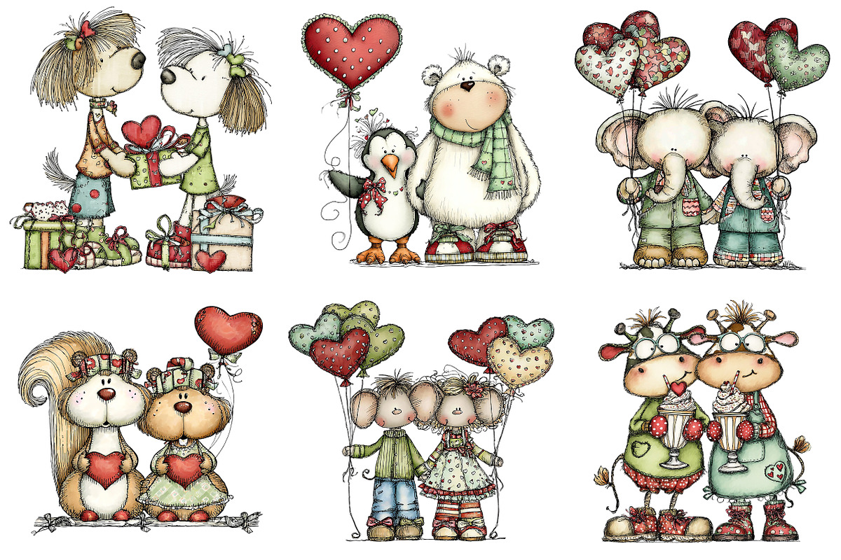 Valentine's Day Animal Couple PNG, an Illustration by Craft Nest (Photo 8 of 9)
