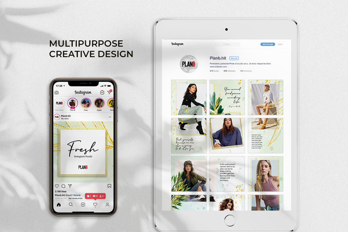Fresh - Instagram Puzzle Feed, a Social Media Template by Plan B (Photo 3 of 6)