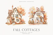 Fall Cottages, a Seasonal Illustration by PeDe Designs (Thumbnail 6 of 10)