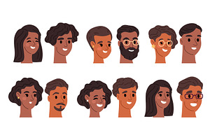 Male and female faces with dark skin, a Person Illustration by Vectorbuum