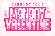Monday Valentine - Heart Font, a Sans Serif Font by KiddoGlyphs Studio (Thumbnail 1 of 5)