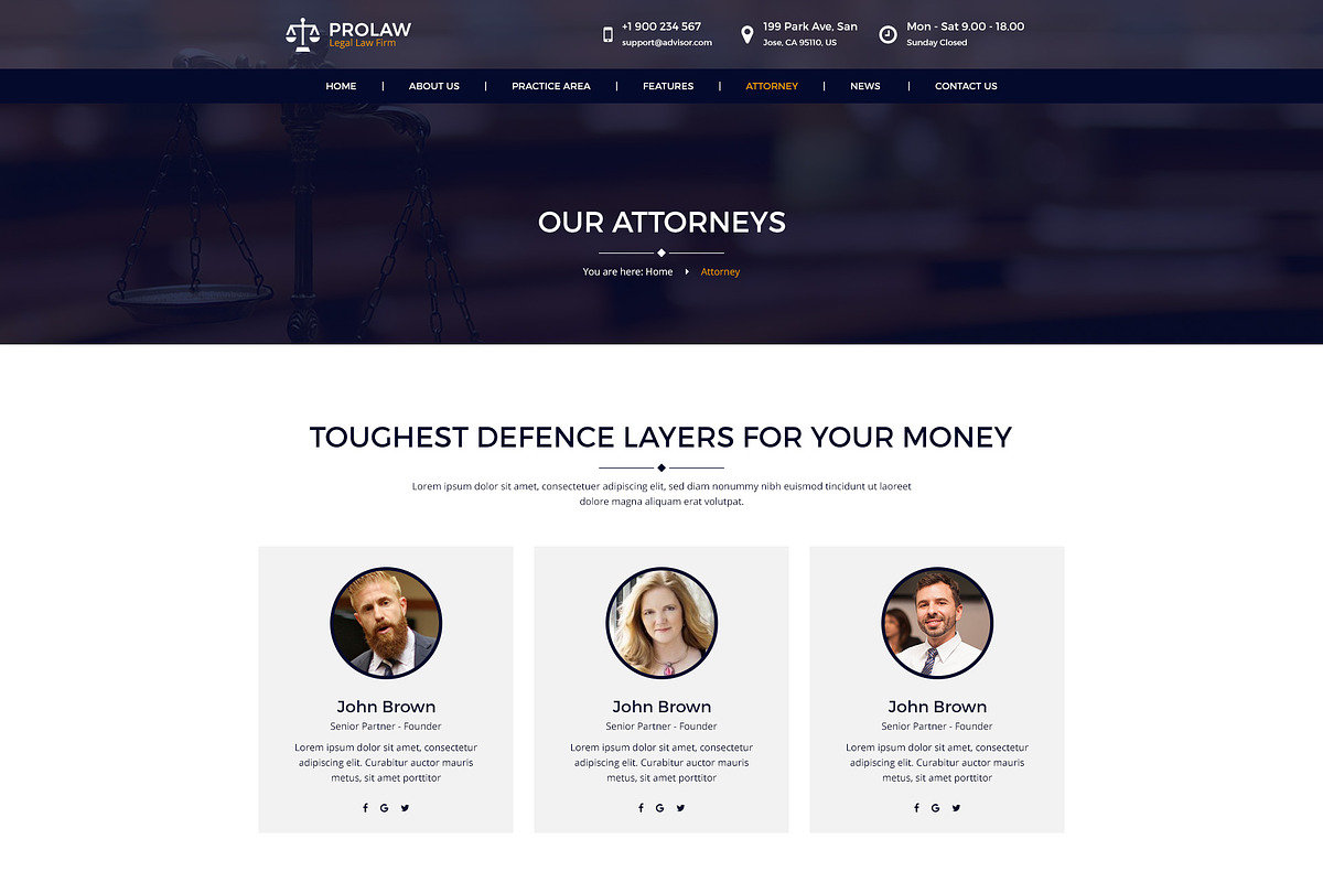 Prolaw legal law firm psd template, a Websites & App Template by mine-tech (Photo 9 of 11)