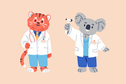 Cute, funny animal doctors set, an Animal Illustration by Good Studio (Thumbnail 5 of 8)
