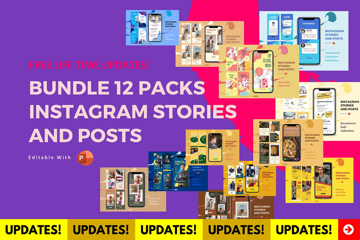 SALE | 12 BUNDL INSTAGRAM STORY&POST, a Social Media Template by rivatxfz (Photo 1 of 13)