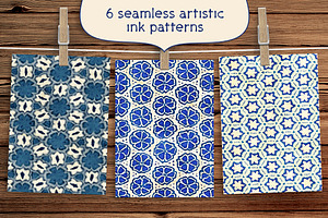 6 artistic ink floral patterns