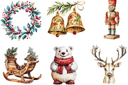 Wooden Christmas Sublimation Clipart, a Work Illustration by CraftArtStudio (Thumbnail 3 of 6)