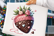 Crochet Valentine Strawberry Bow PNG, an Illustration by SinaCreation (Thumbnail 7 of 11)