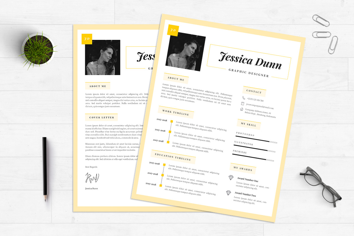 Minimalist Resume Template, a Resume Template by desvibes (Photo 1 of 6)