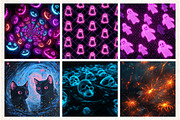 Neon Halloween Digital Paper, a Pattern Graphic by Libby Wishes (Thumbnail 2 of 6)