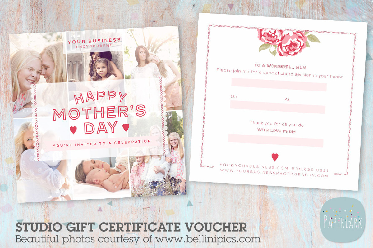 VG012 Gift Certificate Template, a Flyer Template by Paper Lark