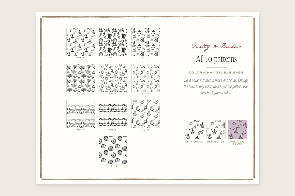 Vanity & Boudoir Seamless Patterns, a Pattern Graphic by The October Creative (Photo 2 of 12)