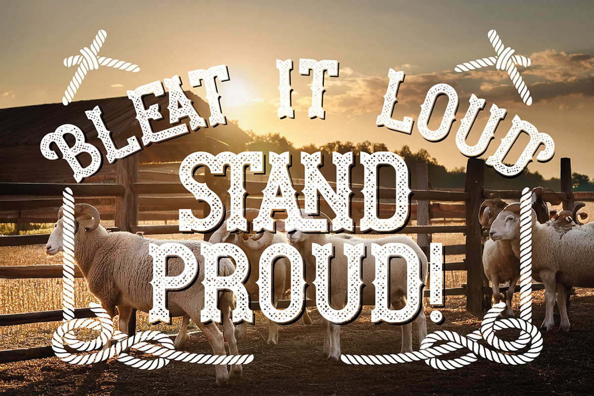 Ram Ranch Western Layered Font, a Serif Font by JumboDesign (Photo 2 of 6)