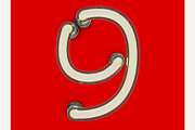 Neon tube font, an Object Graphic by 3D Graphics Shop (Thumbnail 32 of 38)