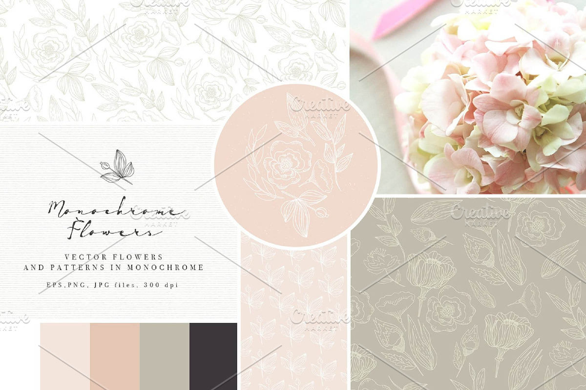 Monochromatic flowers, a Pattern Graphic by fashionaddict (Photo 1 of 6)