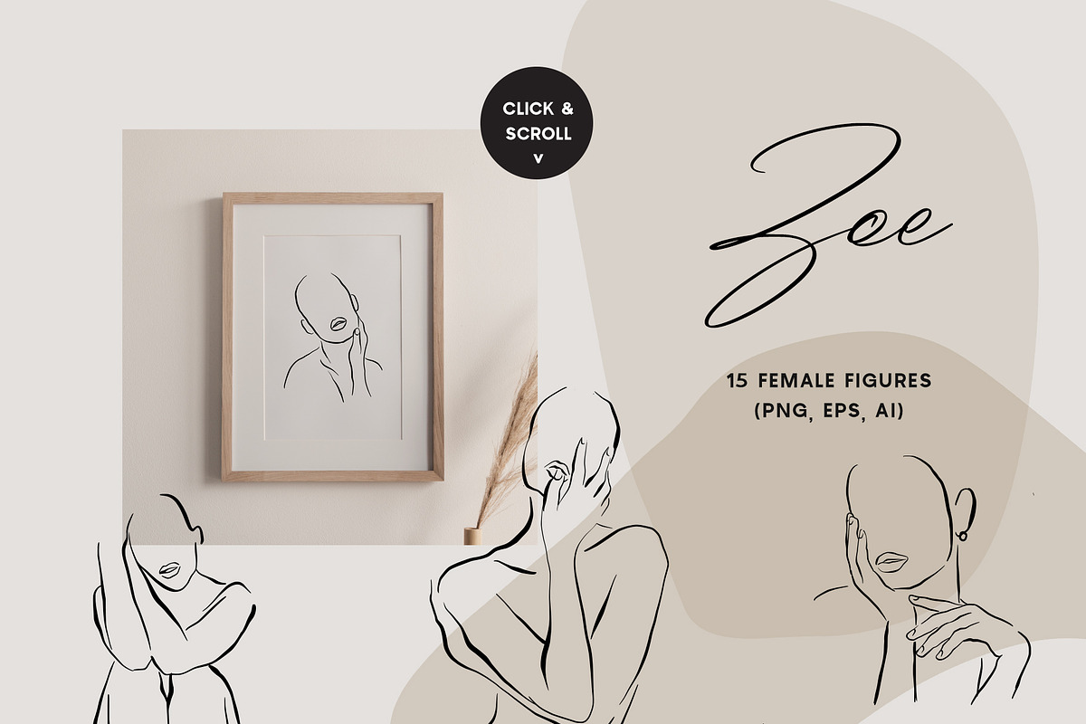 Zoe | Woman Figures & Silhouettes, an Object Graphic by Roma Design (Photo 6 of 10)