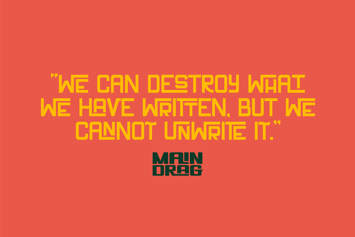 Main Drag Display Font, a Sans Serif Font by Holt510 (Photo 2 of 10)