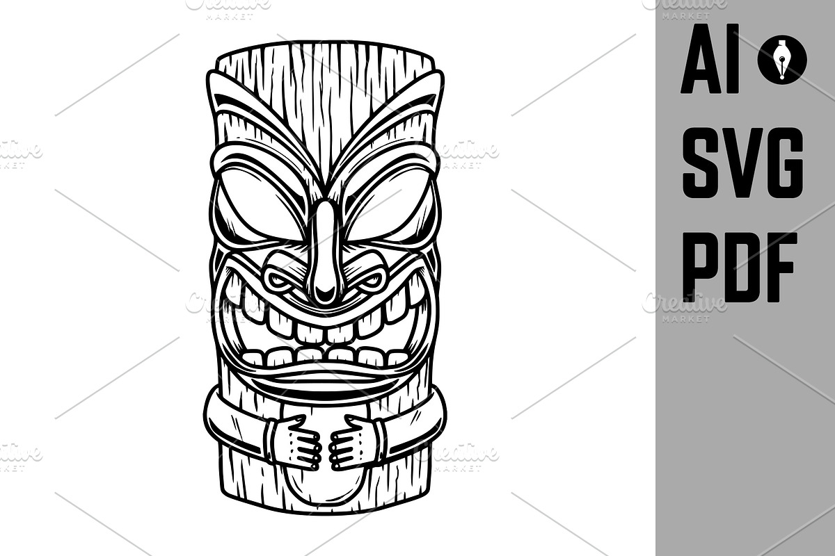 Illustration of Tiki tribal wooden, a Decorative Illustration by Vectorhight