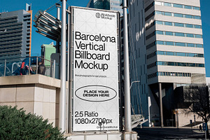 Barcelona Vertical Billboard Mockup