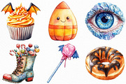 Watercolor Sweet Halloween Clipart, an Illustration by Craft Nest (Thumbnail 4 of 6)