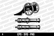 Historical field cannon on wheels, an Object Illustration by Vectorhight (Thumbnail 1 of 3)