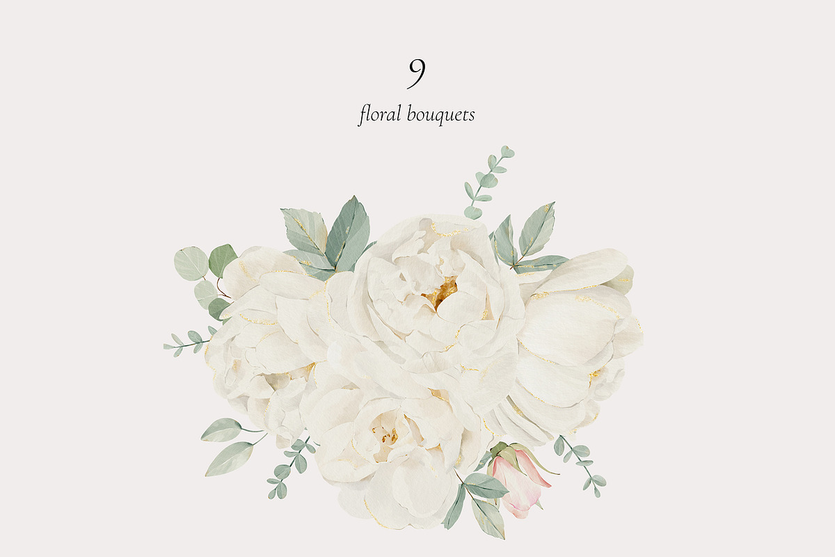 Watercolor White Rose Collection, an Object Illustration by bloomscape (Photo 4 of 13)