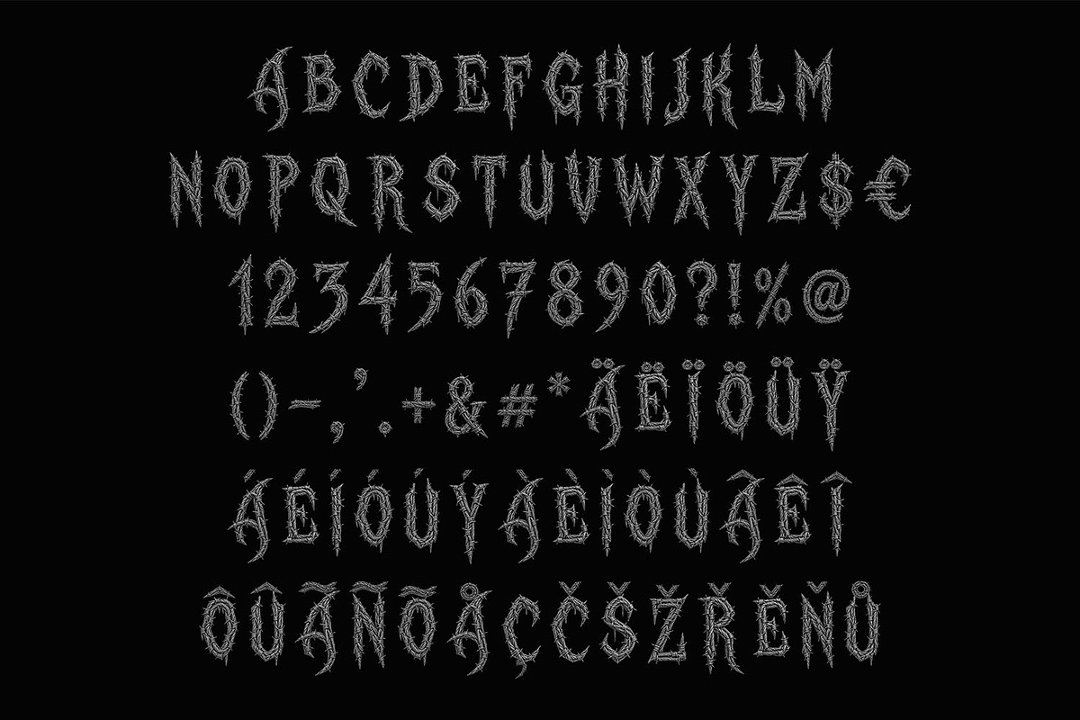 Gothic Barbed Wire Font, a Blackletter Font by Handmadefont (Photo 2 of 15)