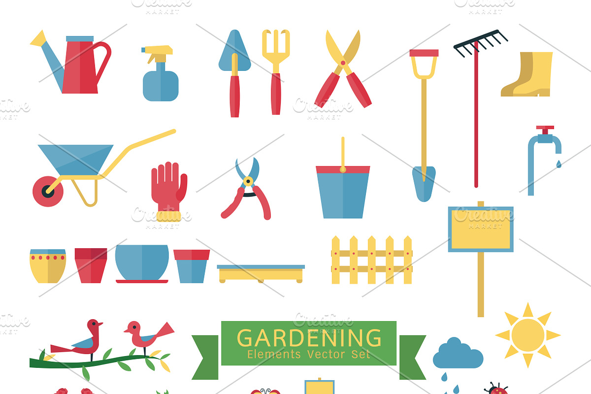 Farming and gardenning elements, an Illustration by Smiley Creative (Photo 2 of 2)