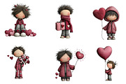 Quirky Valentine Boy Clipart, an Illustration by CreationArt (Thumbnail 5 of 5)