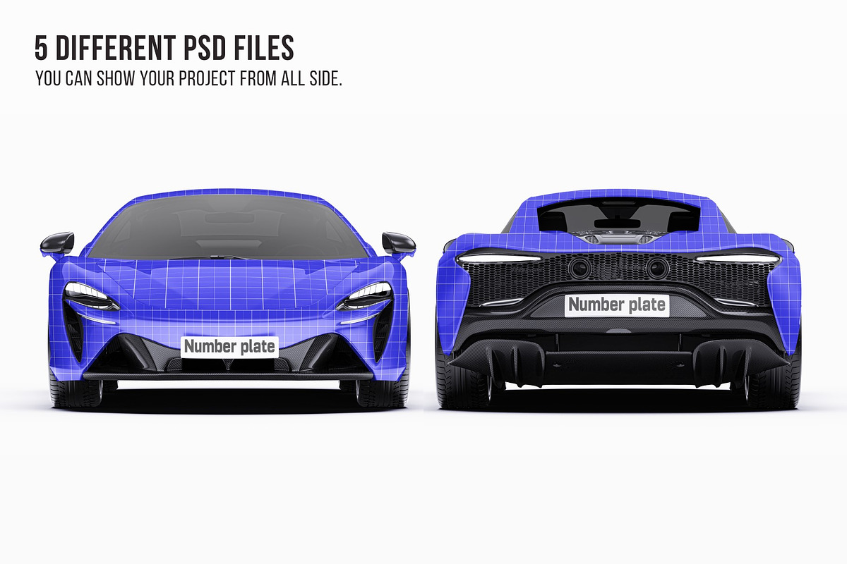 Hybrid Supercar Sport Coupe Set, an Advertising Mockup by Halal Graphic Studio (Photo 8 of 12)