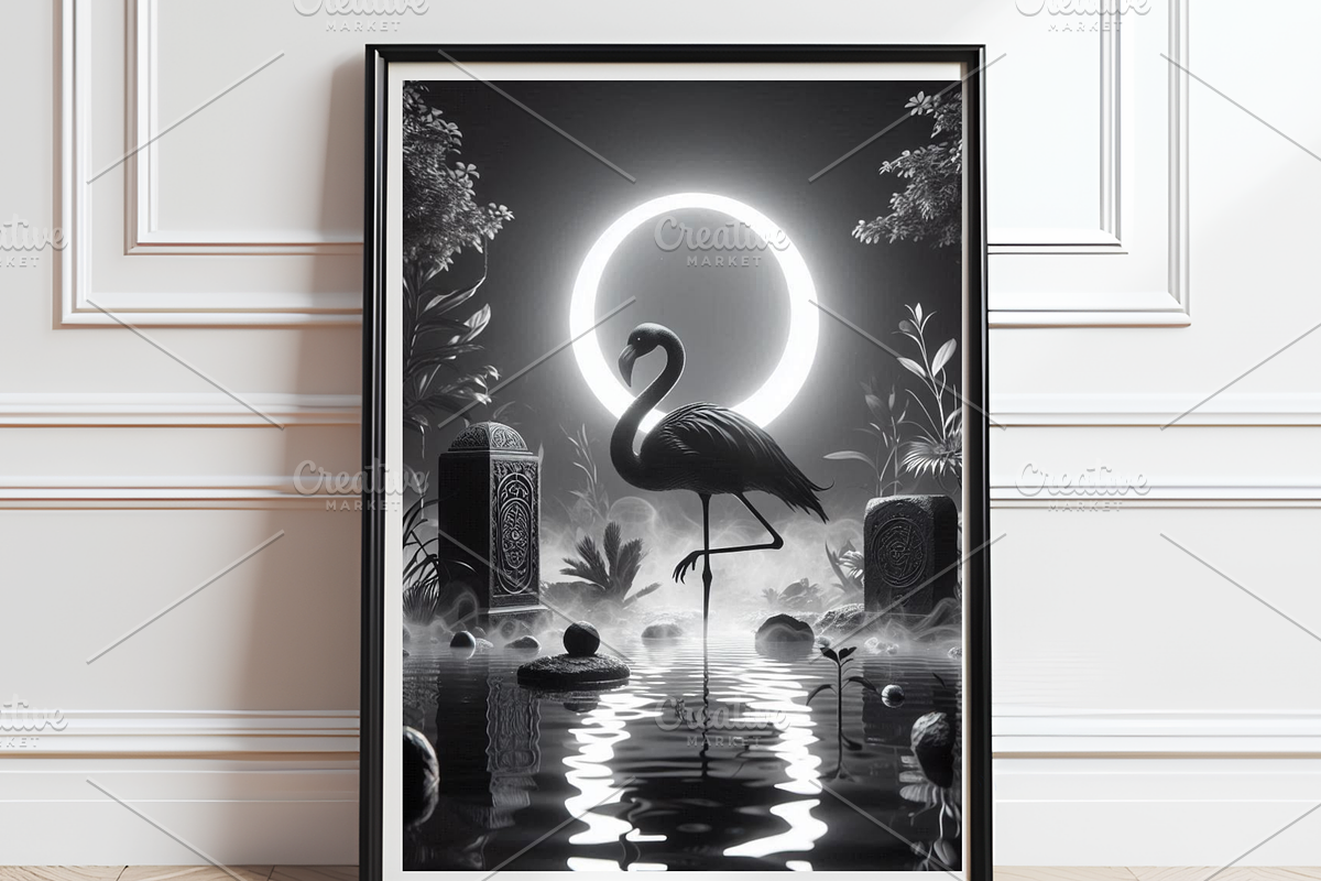 Black Flamingo Wall Art Bundle, a Graphic by Raven&RoseStudio (Photo 7 of 9)
