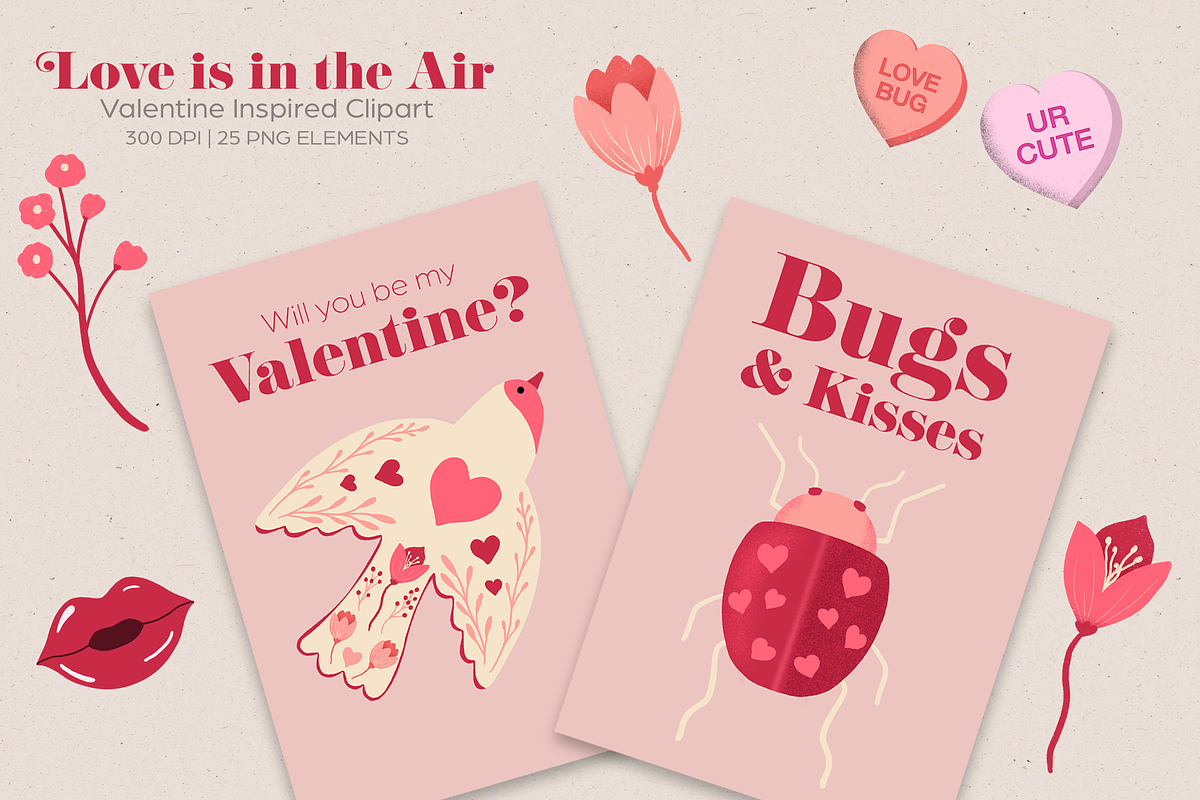 Nature-Inspired Valentine's Clipart, a Seasonal Illustration by The Audacious Brush (Photo 4 of 4)