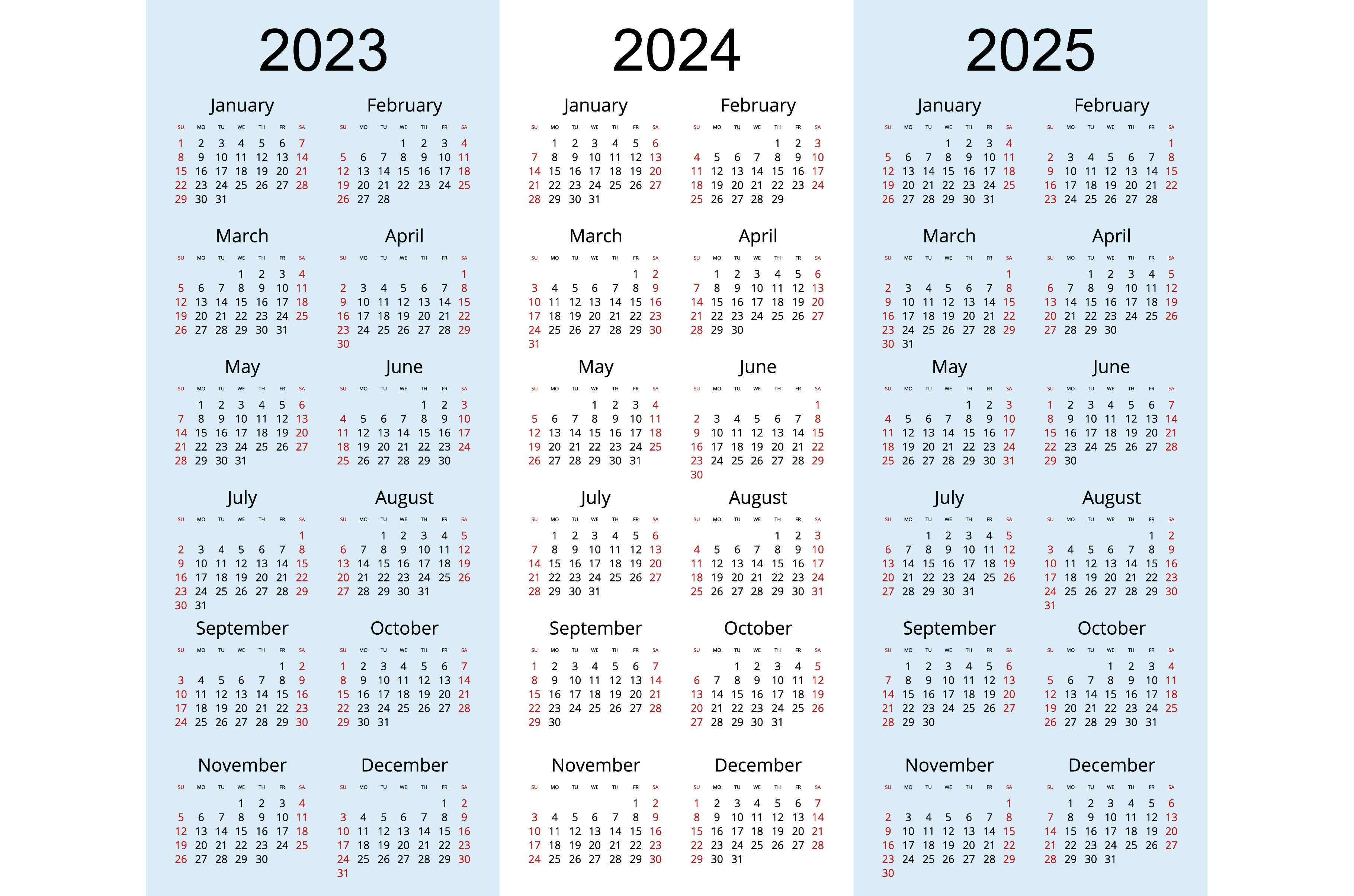 Calendar planner 2024, 2025, 2026 | Graphic Objects ~ Creative Market